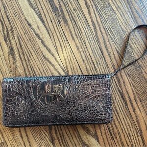 Crocodile Embossed Clutch Wristlet